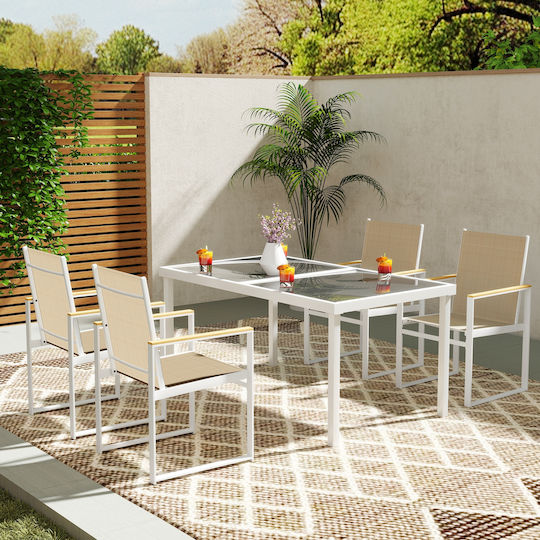 Set Sala De Mese Pentru Exterior 5 Piese Multicolore
