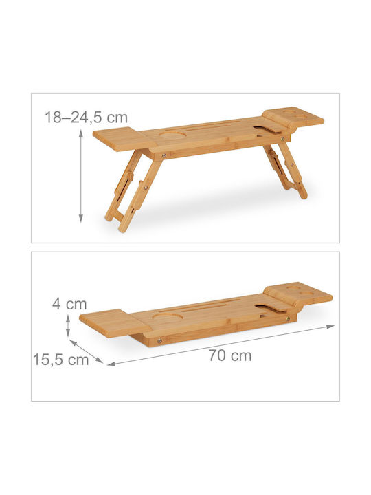 Tavă de cadă din bambus natural cu 7 compartimente 4 X 70 X 15.5 cm maro