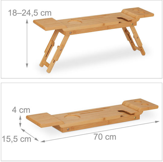 Tavă de cadă din bambus natural cu 7 compartimente 4 X 70 X 15.5 cm maro
