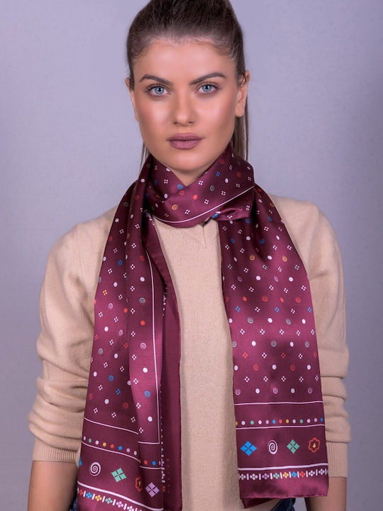 Kalfas Luxury Silk Γυναικείο Μεταξωτό Φουλάρι Κόκκινο