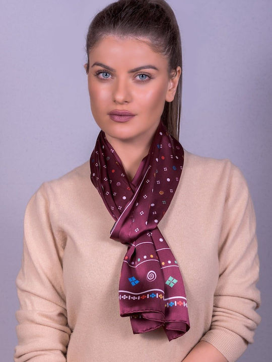 Kalfas Luxury Silk Γυναικείο Μεταξωτό Φουλάρι Κόκκινο