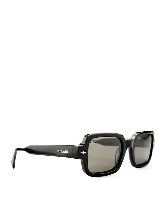 Red Raven Beverly Unisex Sonnenbrille mit Schwarz Kunststoff Gestell und Schwarz Polarisiert Linse
