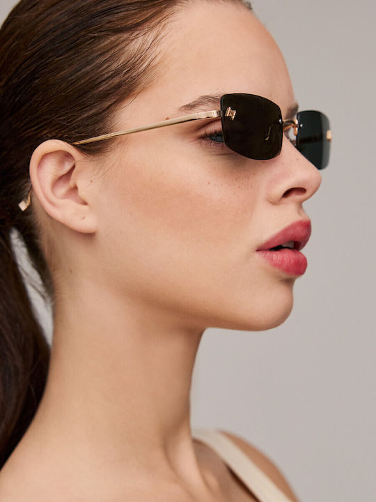 AV Sunglasses Angel Unisex Sonnenbrille mit Gold Metall Gestell und Gold Linse