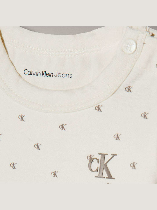 Calvin Klein Baby Bodysuit Long-Sleeved Ecru