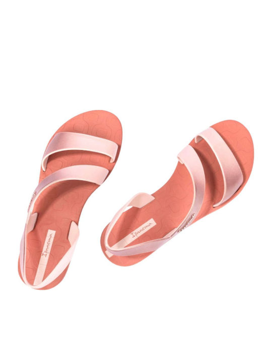 Vibe Sandal Fem Flache Sandalen für Damen mit Riemen in Rosa Farbe