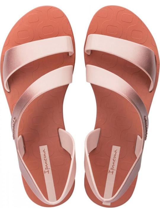 Vibe Sandal Fem Flache Sandalen für Damen mit Riemen in Rosa Farbe