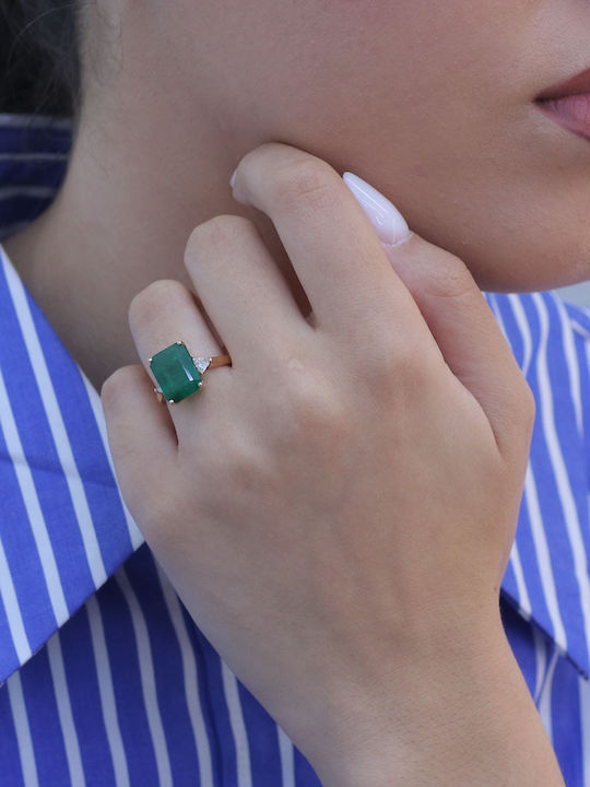 Damen Ring mit Diamant aus Roségold 18K