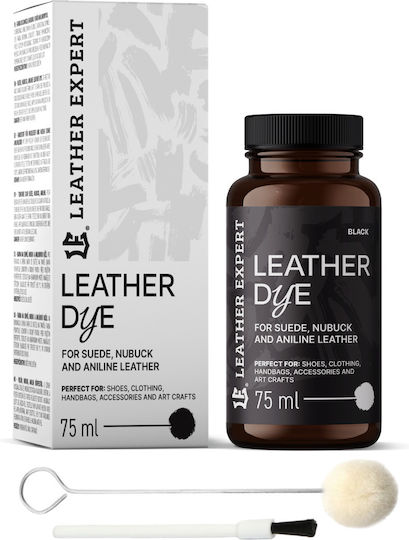 Vopsea pentru piele întoarsă, nubuc și anilină neagră 75ml Leather Expert Vopsea pentru piele Le-21-d75bl