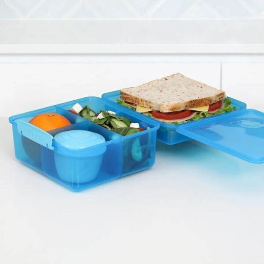Sistema Plastic Blue Lunch Box With Compartments 2lt