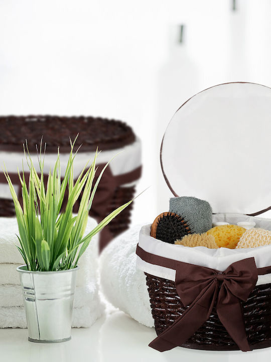 Relaxdays Coș de Depozitare Plastic cu capac Maro 2buc