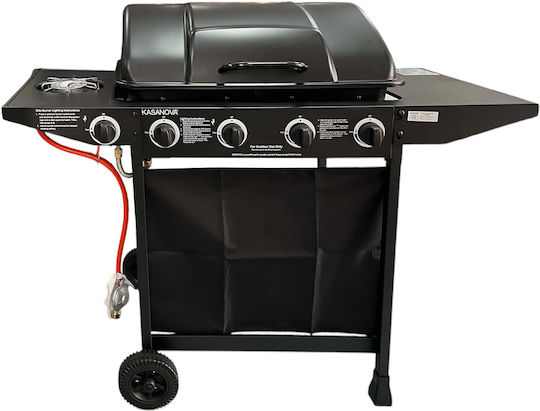 Gas Grill with 4 pcs 10kW and Side Burner