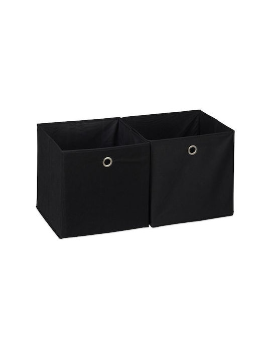 Relaxdays Coș de Depozitare Tesatura Negru 30x30x30cm 2buc