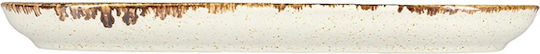 Porland Plate Shallow Oval made of Porcelain Beige 30x30cm
