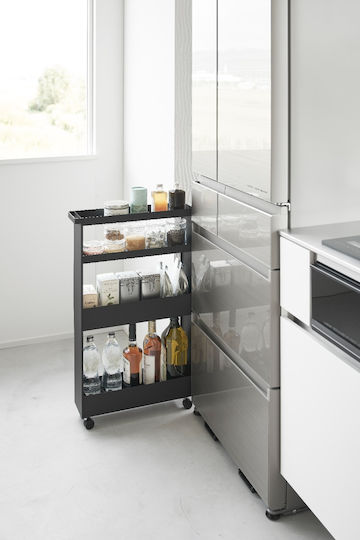 Yamazaki Yamazaki Kitchen Trolley Metallic 4 Tiers Black 48x13x80.5cm