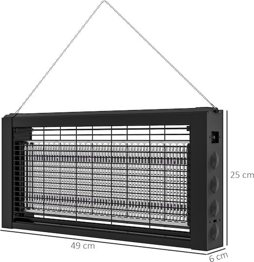 HomCom Λάμπα Εντόμων Εσωτερικού Χώρου Led 8W 60m² 849-023V90BK