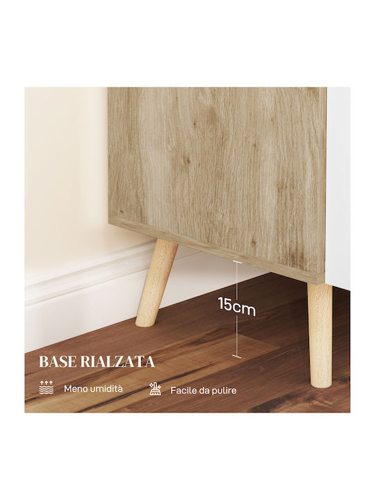 Cabinet Floor White and Oak 76x41.2x74cm