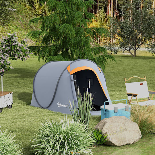Outsunny Σκηνή Camping Pop Up Γκρι 3 Εποχών για 2 Άτομα 245x148x105εκ.