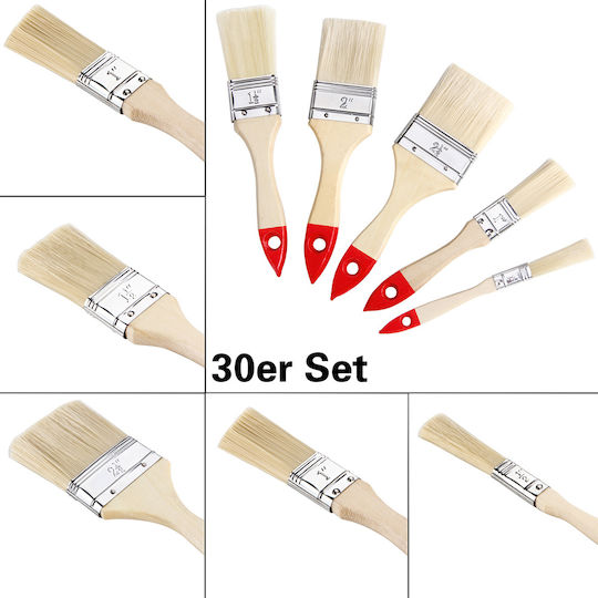 Set mit 30 Malpinseln Monzana in 5 Größen Natur
