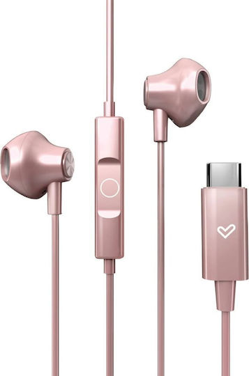 Energy Sistem In-ear Handsfree Ακουστικά με Βύσμα USB-C Ροζ Χρυσό