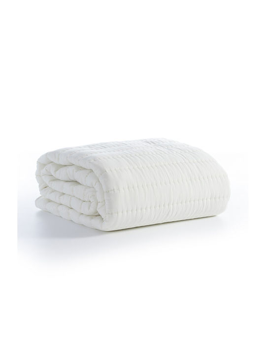 Nef-Nef Homeware Colorfull Κουβερλί Ημίδιπλο Microfiber Ecru 180x240cm