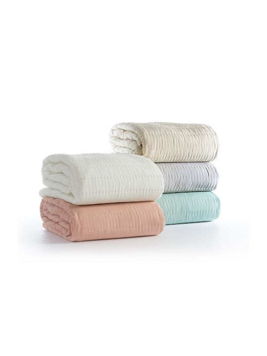 Nef-Nef Homeware Colorfull Κουβερλί Ημίδιπλο Microfiber Ecru 180x240cm