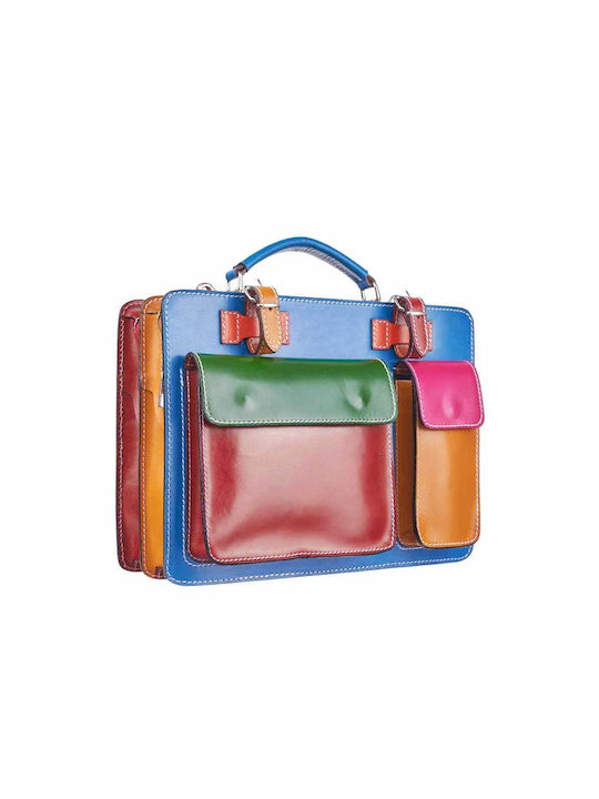 Leder Damentasche Handtasche Blau