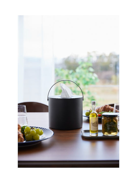 Yamazaki Θήκη για Χαρτομάντηλα Μεταλλική Μαύρη 16x16x14cm