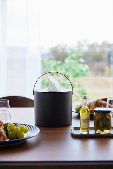 Yamazaki Metallic Tissue Holder Black 16x16x14cm