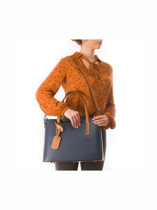 Leder Damentasche Handtasche Marineblau