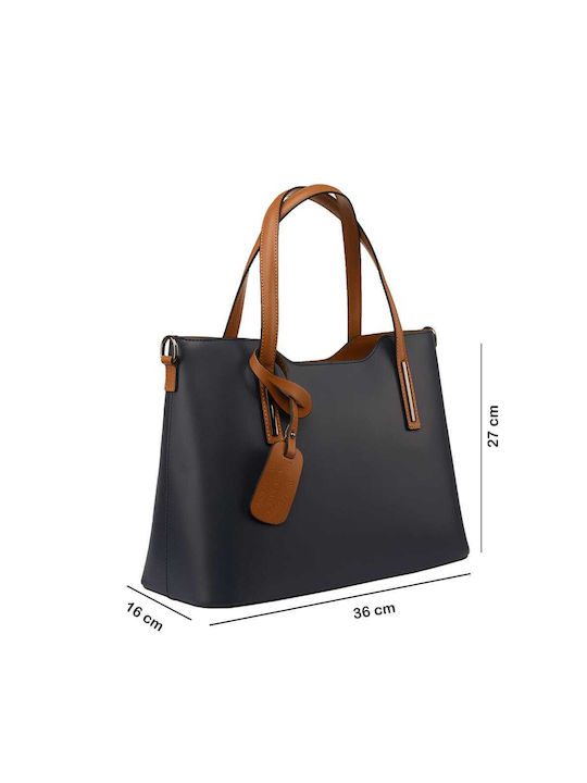 Leder Damentasche Handtasche Marineblau