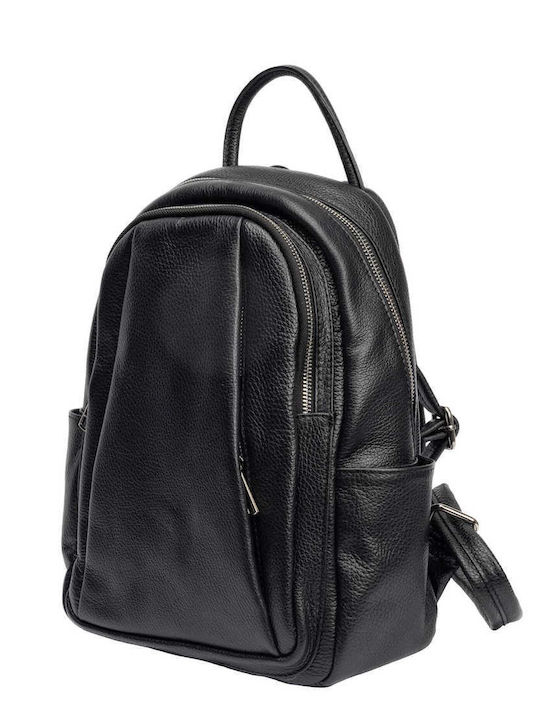 Leder Damentasche Rucksack Schwarz