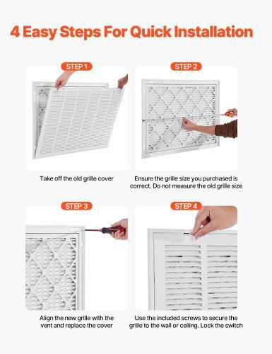 Vevor Air Return Grille Filter Duct Opening 30x20 Inches Hfglgzdglqw3aqv9m001v0