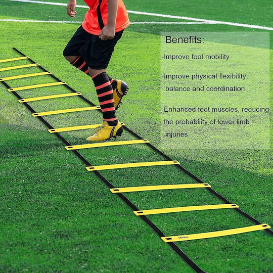 Ohuhu Trainingsset Agility-Leiter 12 Sprossen 6 m Länge Tragetasche