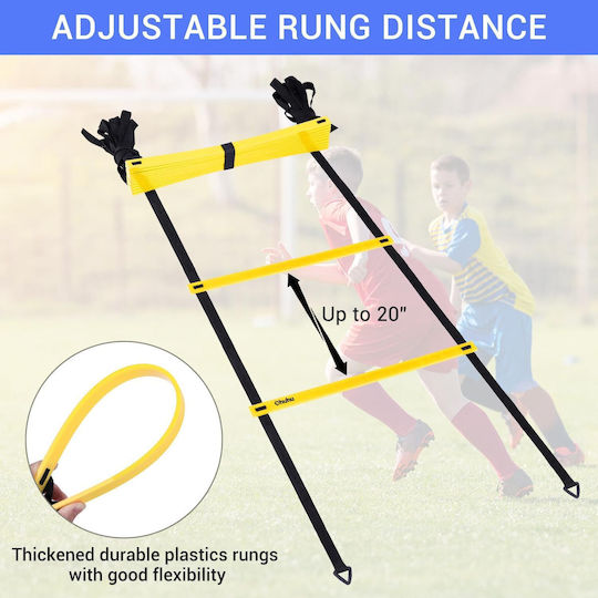 Ohuhu Trainingsset Agility-Leiter 12 Sprossen 6 m Länge Tragetasche