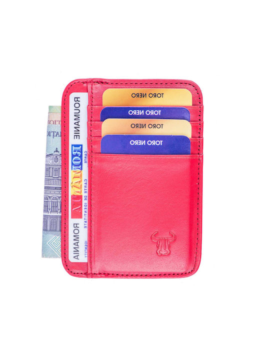 Leather Men's Wallet Cards Red