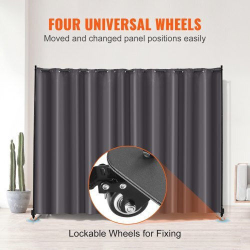 Vevor Portable Room Divider Wheels Gray Privacy Screen Blpf96120incwmuxev0