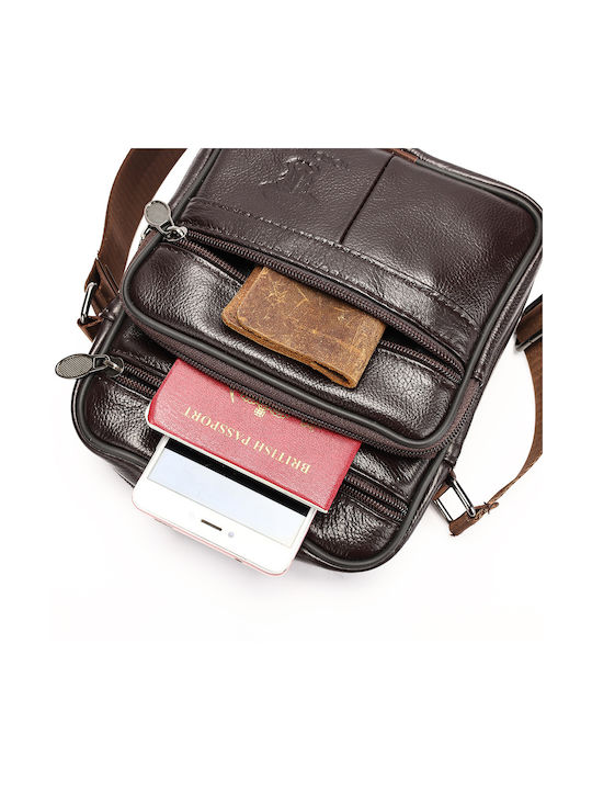 Piele Geantă pentru bărbați De umăr / tip crossbody Maro