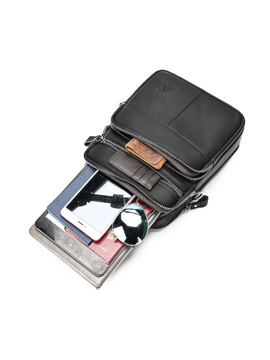 Piele Geantă pentru bărbați De umăr / tip crossbody Neagră