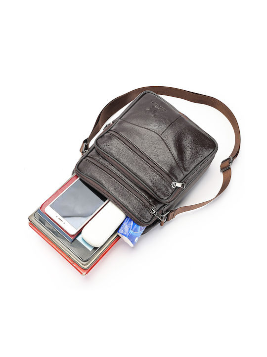 Piele Geantă pentru bărbați De umăr / tip crossbody Maro