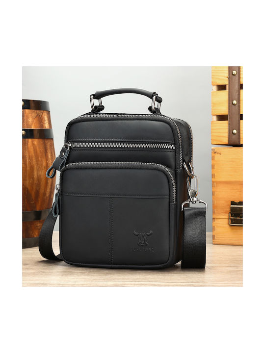 Piele Geantă pentru bărbați De umăr / tip crossbody Neagră