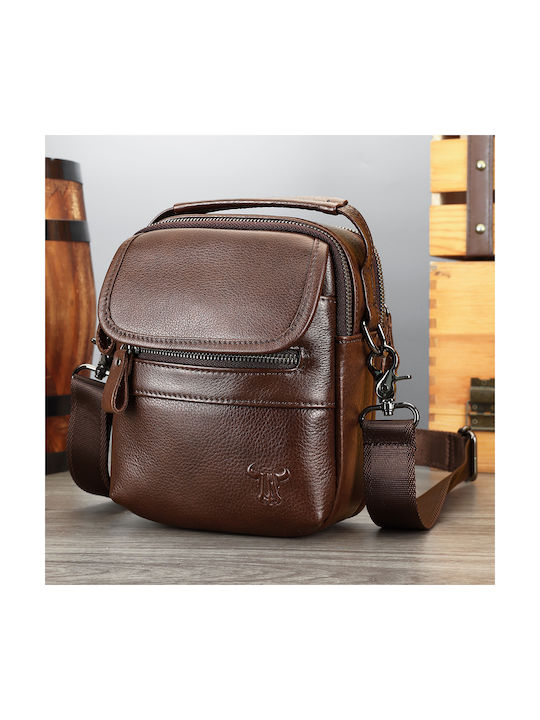 Leder Herrentasche Schulter / Crossbody Braun