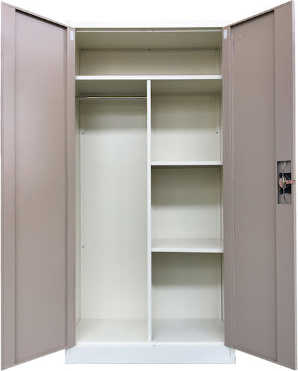 Doppelflügeliger Metallischer Galvanisierter Außenschrank 90x45x181cm Ohne Füße