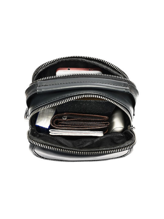 Piele Geantă pentru bărbați De umăr / tip crossbody Neagră