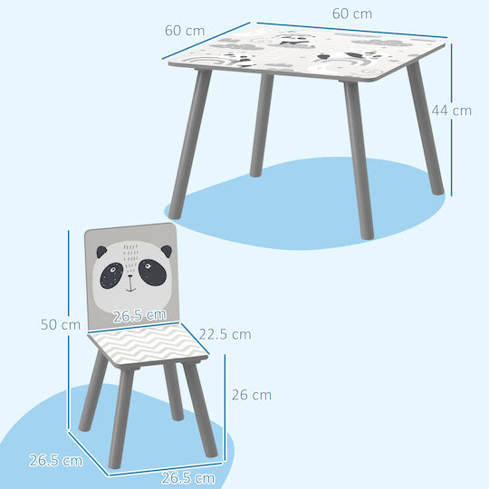 Kids Table and Chairs Set Gray Zonekiz