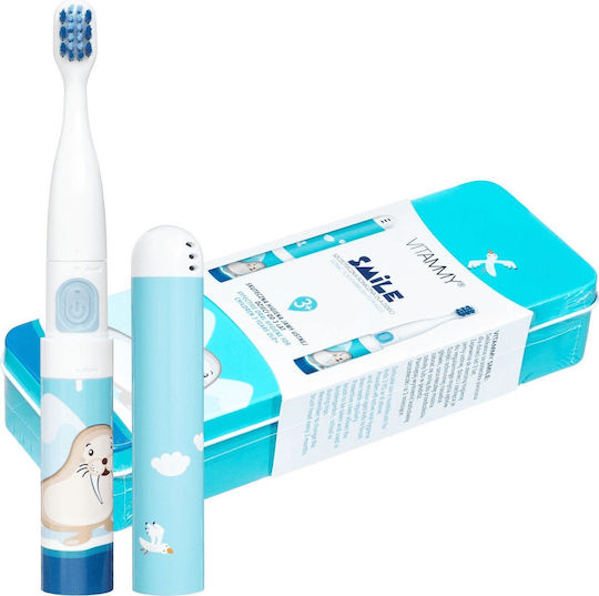 Vitammy Smile Periuță Electrică De Dinți Pentru Copii 3+ Ani Walrus Cu Husă De Călătorie
