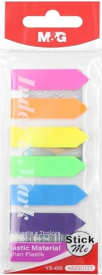 Plastic Arrow Adhesive Bookmarks M&g 45x12mm Colors 7 x 25 Pcs Ys-455