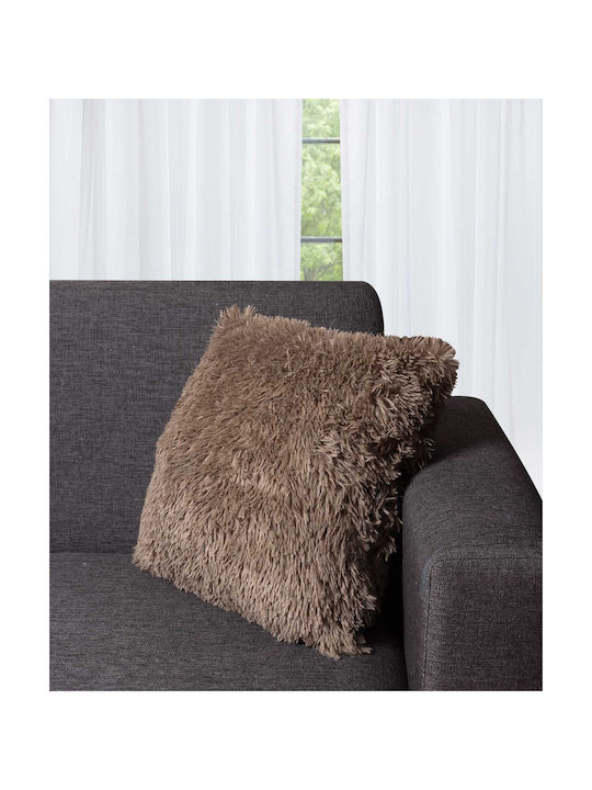 Silk Fashion Διακοσμητική Μαξιλαροθήκη Long Hair Light Brown 45x45εκ.