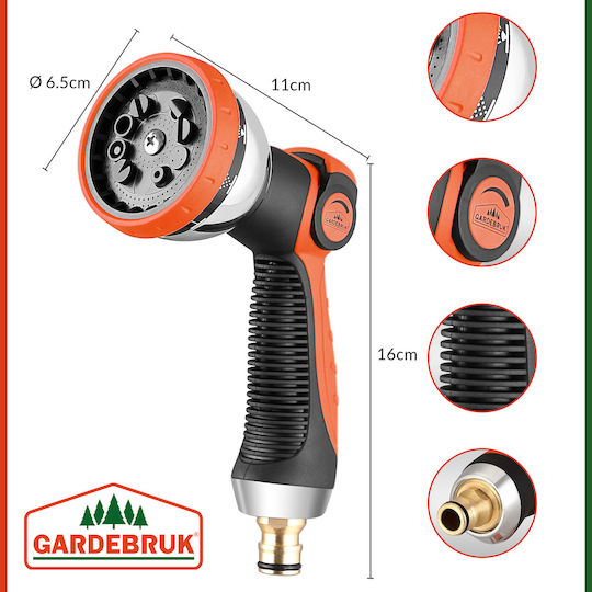 Garden Hose Gardebruk Orange 30m Flexible 10 Functions