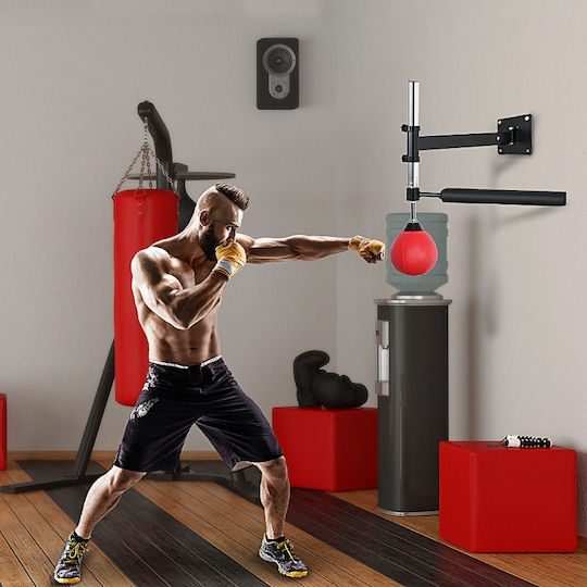 HomCom Leather Speed Punching Bag Red