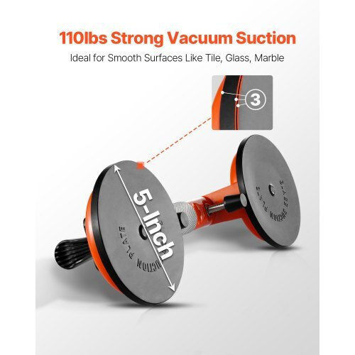 Vevor Aluminum Single Work Suction Cup 127mm with Max Lifting Weight 50kg